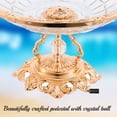 thumbnail image 3 of Matashi Home Decorative Dining Tabletop Showpiece Crystal Candy Centerpiece Decorative Bowl Plate Dish, Round Serving Platter with Rose Gold Plated Pedestal and Crystal Ball Base, 3 of 7