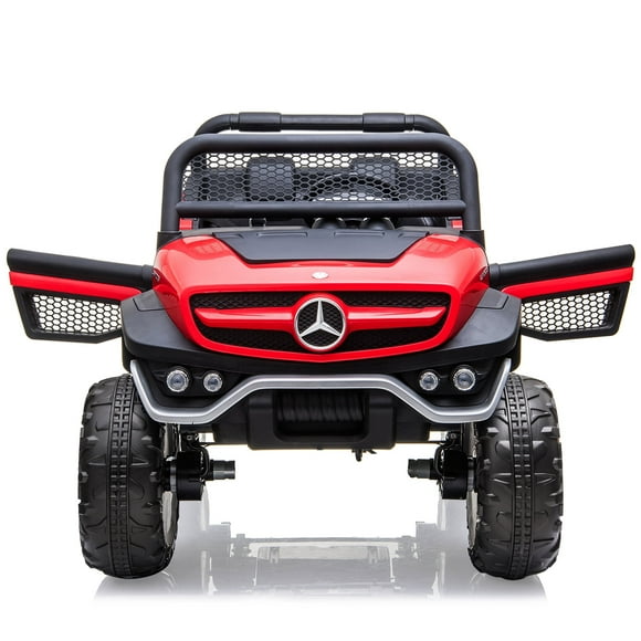 24V Ride On Truck Car, Kids 2 Seater Electric Car Ride On Toy with Remote Control, Trunk, Battery Display, Spring Suspension, LED Lights, Music, Ride on Car for 3+ Years Old
