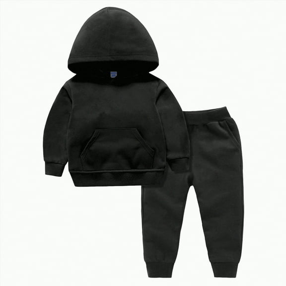 Boy Clothes Toddler Baby Autumn Winter Solid Long Sleeve Stretch Waistband 2T 3T 4T 5T Everyday Outfit Set 2 Piece
