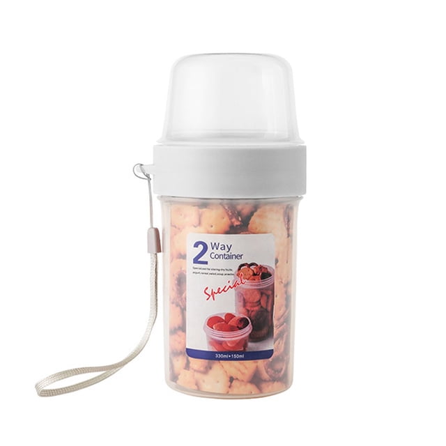 Récipient à Céréales et Lait, Tasse à Céréales Portable Double Couche Bol à Céréales de Randonnée Tasse à Collation de Lait Séparée, Conservation des Aliments de Camping et RV