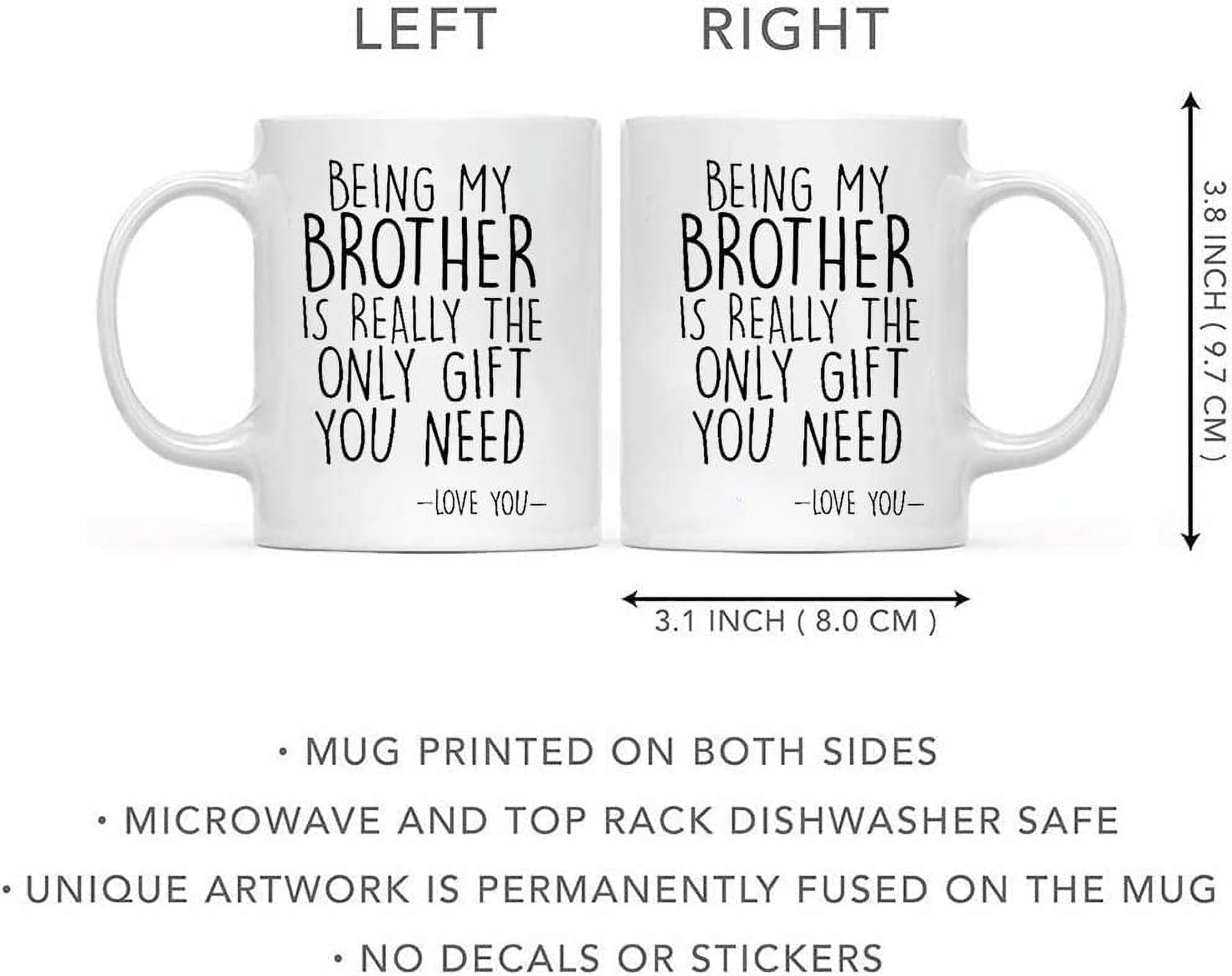 Tazza Da Caffè Divertente Per Fratello, Regalo Compleanno Uomo Donna, Fratellanza, Ceramica 350ml, Idea Simpatica Per Lui, Stampa Sarcastica