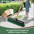 thumbnail image 5 of Eyliden 24" Heavy Duty Push Broom for Outdoors, Industrial, Green Steel Handle, 5 of 7