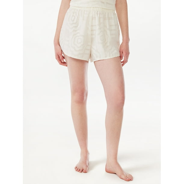 Joyspun Women's SemiSheer Jacquard Sleep Shorts, Sizes S to 3X
