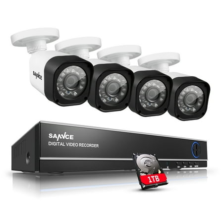 UPC: 0615116506348 | Sannce 4CH 720P DVR Surveillance System and 4Pcs HD 720P Outdoor Fixed Security Cameras with P2P with 1TB Hard Drive Disk