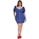 thumbnail image 5 of Vestido mini de mezclilla L'ATISTE Talla Extra 51827 azul 40, 5 of 6