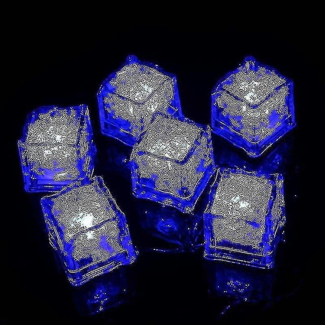 Light Up Ice Cubes, 12 Pack Multi Color Led Ice Cubes, Reusable Glowing Flashing Ice Cube For Club Bar Party Raoliang