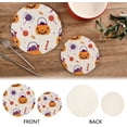 thumbnail image 4 of SKYSONIC Sweets Candies Pumpkin Trivet Pot Holders Pads, Set of 2 Halloween Spider Pot Holder Heat Resistant Trivets Cotton Thread Weave Mats Kitchen Table Decor, 4 of 7