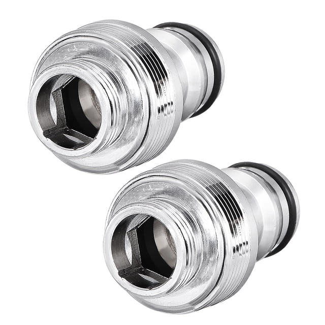 Adaptador rápido de conector de manguera de jardín de latón de rosca macho de 16mm 2pcs