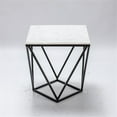 thumbnail image 6 of Home Square Modern Marble and Metal End Table in White and Black - Set of 2, 6 of 7