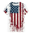 thumbnail image 4 of Cavosen Independence Day Clothes Women Petite Red White and Blue Short Sleeve Crew Neck T Shirts USA Flag Graphic Shirts Lady XL Patriotic Casual Shirts Independence Day Tunic Tees Patriotic Clothes, 4 of 4