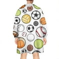thumbnail image 2 of Baseball Football Pattern Wearable Oversized Blanket,Wearable Blanket Hoodie for Adults,Cozy Hooded Blankets with Super Pockets,Super Warm Fuzzy Pullover for Women & Men, 2 of 6