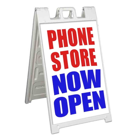Phone Store Now Open (24" X 36") Standard A-Frame Signicade, Includes Decal Applied To Stand
