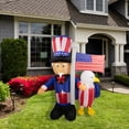 thumbnail image 3 of Northlight Inflatable Lighted Uncle Sam with American Flag and Eagle Outdoor Decor - 6', 3 of 6