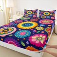 thumbnail image 3 of jejeloiu Colorful Cartoon Flowers Queen Sheet Sets,Cute Floral Bed Set For Girls Kids 4 Pieces, 3 of 7