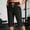 Black, variant on Women's Elastic Waist Capri Jogger Pants, Drawstring Sports Trousers with Side Slit Hem for Running & Walking Gray L