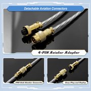 Mamba Snake Custom Transparent Coiled Keyboard Cable for Gaming Keyboard, Double-Sleeved Mechanical Keyboard Cable with Detachable Metal Aviator, 2.0M(0.66ft) USB-C to USB-A Keyboard Wire(Crystal)