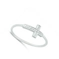 thumbnail image 4 of CHOOSE YOUR COLOR Elegant Vintage Style Sideways Cross Ring.925 Sterling Silver Jewelry Female Size 4, 4 of 4
