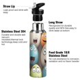 thumbnail image 3 of Easter Eggs Face Sports Water Bottle with Straw Lid Insulated Stainless Steel Leak Proof BPA Free Thermal Mug with Handle for Gym Yoga Cycling Camping, 3 of 8