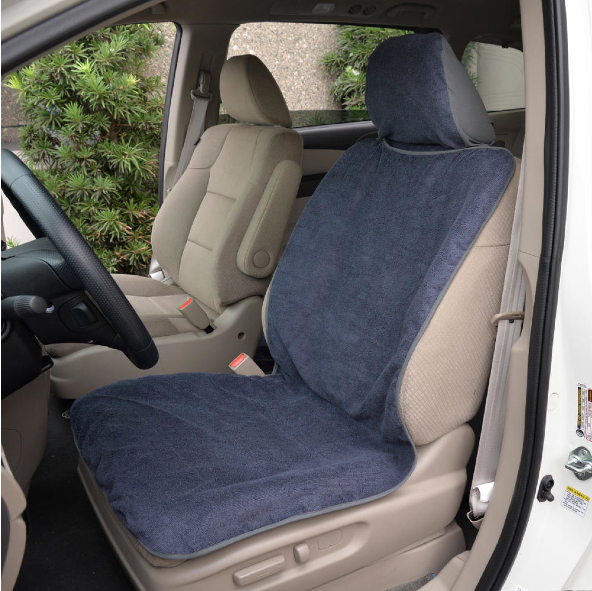 BDK UltraFit Waterpoof Car Seat Towel Cover, Gray Trim – Washable Sweat Seat Protector, Ideal for Gym Swimming Surfing Running Crossfit, Fits Most Auto Truck Van and SUV