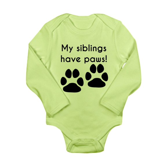 CafePress - My Siblings Have Paws Body Suit - Long Sleeve Infant Bodysuit