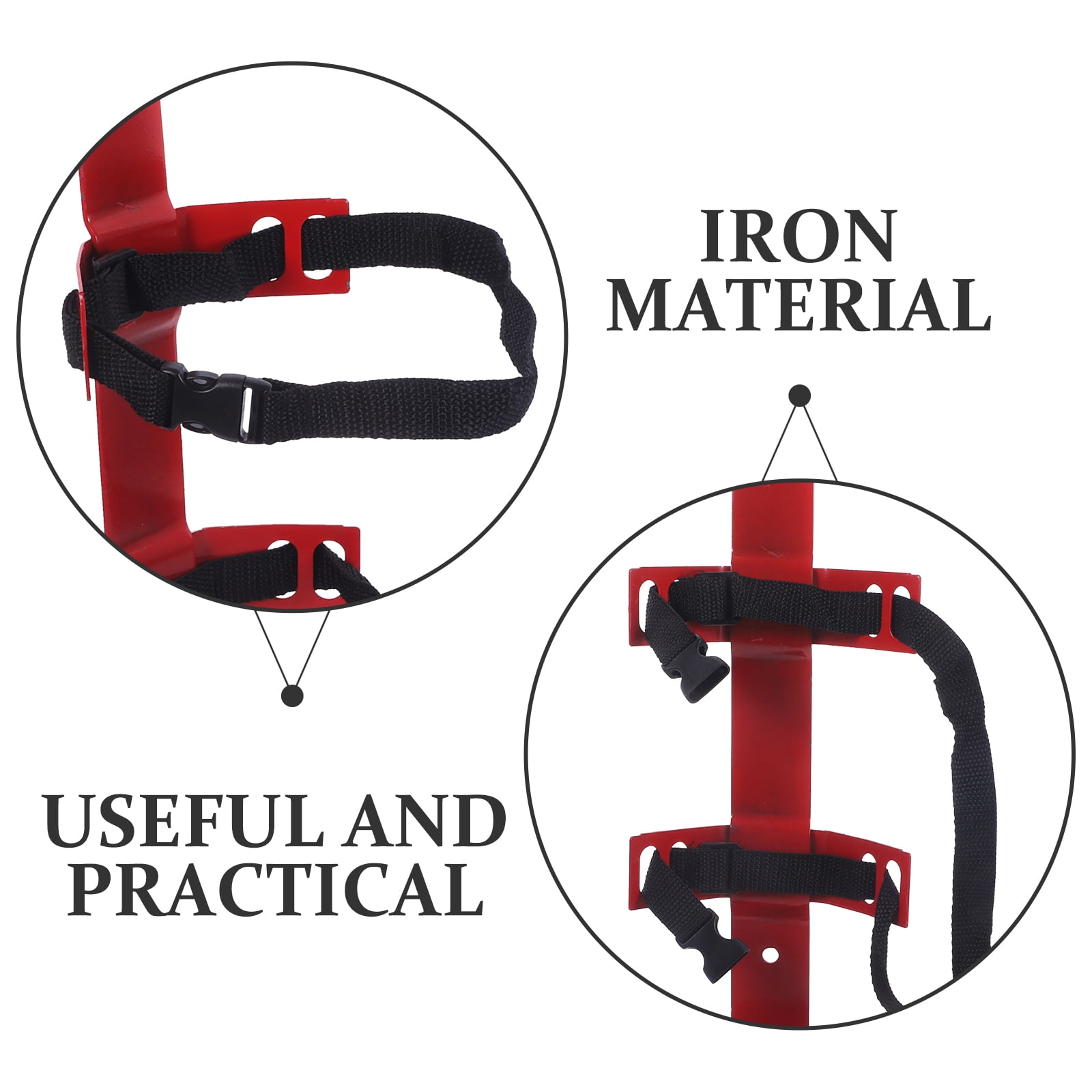 Pawsdot Iron Fire Extinguisher Holder Red Wall Mount Durable Bracket for Storage 1Pc