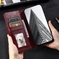 thumbnail image 4 of SaniMore for iPhone 13 PU Leather Case, Wallet Design with Card Slots Cash Pocket [Wrist Strap] Flip kickstand Full Body Protection Magnetic Closure Business TPU Shell for iPhone 13, Winered, 4 of 11