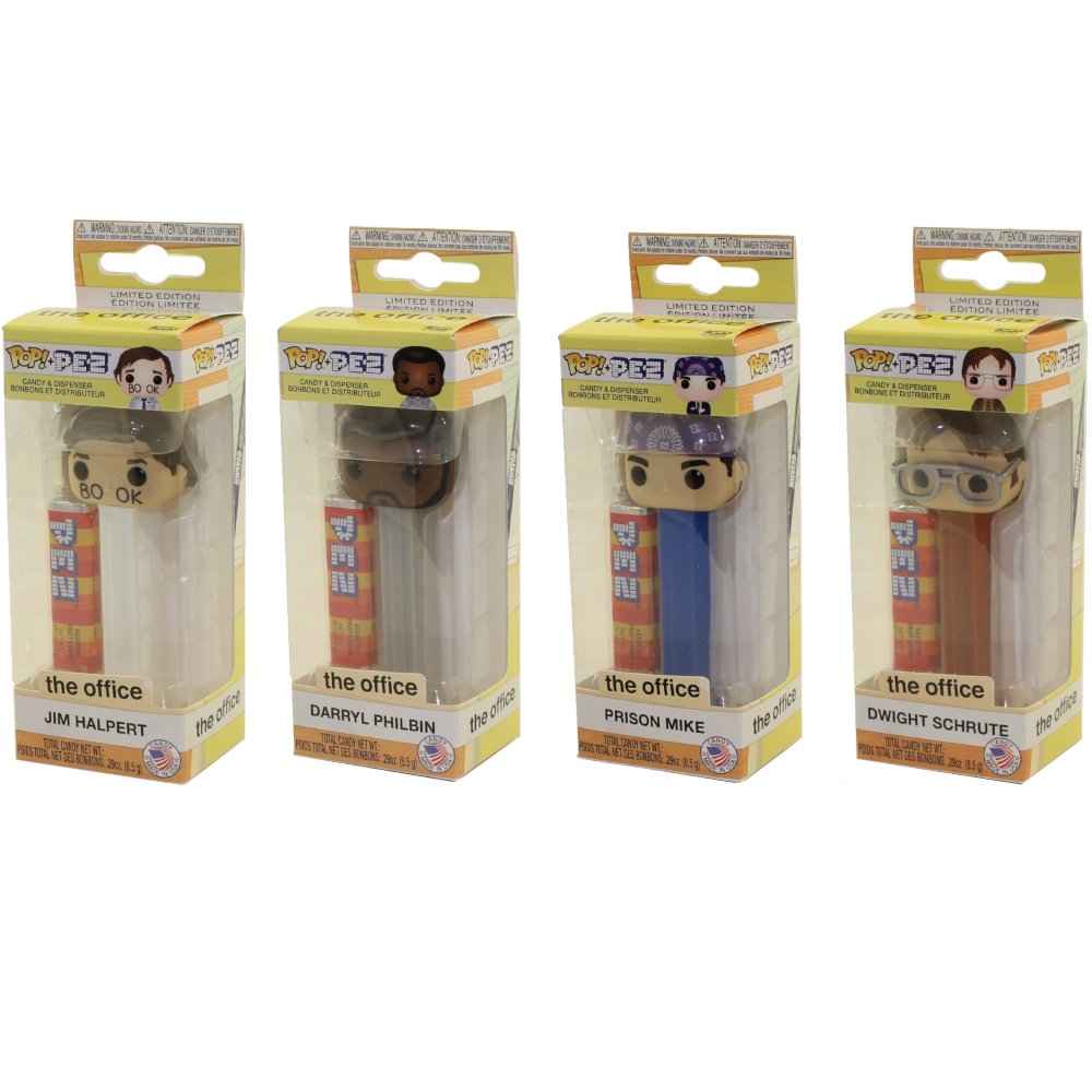 Funko POP! PEZ Dispensers The Office SET OF 4 (Mike, Dwight, Jim