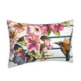 thumbnail image 2 of Balery Bird And Floral Pillow Covers,Bed Pilowcases,Reversible Plush Throw Pillow Covers End Pillow Encasement,Pillow Case - 16"X24", 2 of 9