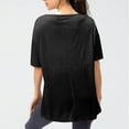 thumbnail image 4 of iHengLiXing Plus Size Womens Tops Dressy Casual Women's Exercises Breathable Running Yoga Sports Round-Neck Short Sleeve Blouse Black XL, 4 of 5