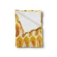 thumbnail image 2 of Honeycomb Soft Flannel Fleece Blanket, Working Bee on Honeycomb Cells Nature Photography Idyllic Scene Composition, Cozy Plush for Indoor and Outdoor Use, 50" x 60", Black and Yellow, by Ambesonne, 2 of 5