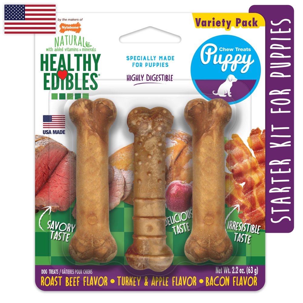 Nylabone Healthy Edibles Puppy Natural Long Lasting Dog Chew Treats