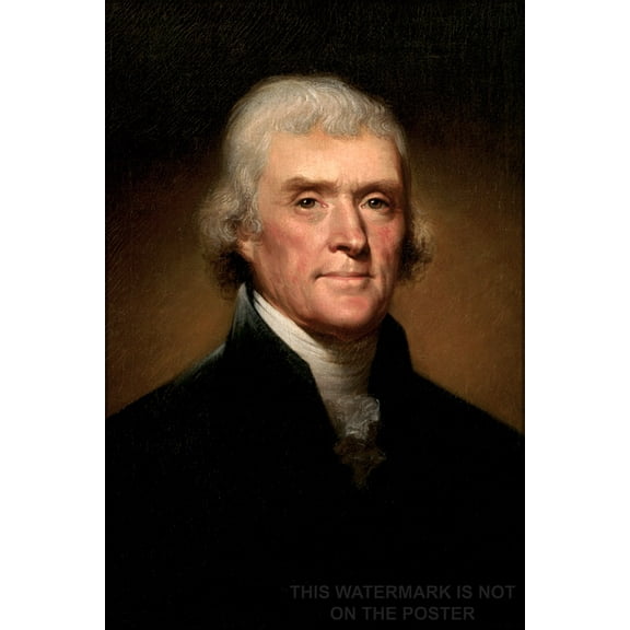 24"x36" Gallery Poster, Thomas Jefferson by Rembrandt Peale, 1800