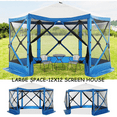 thumbnail image 6 of COBIZI Pop Up Gazebo Screen Tent Screen House for Camping, 12x12 Screen Room with Mosquito Netting, Hub Tent Instant Screened Canopy with Carrying Bag and Ground Stakes, Blue, 6 of 11