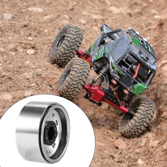 4pcs 1.9inch Metal Beadlock Wheel Hub Rim For 1/10 Rc Crawler Car Silver