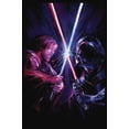 thumbnail image 2 of Junior's Star Wars: Obi-Wan Kenobi Vader vs Kenobi Artistic Lightsaber Duel  Racerback Tank Top Black X Large, 2 of 5