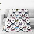 thumbnail image 6 of Cute French Bulldogs Ultra Soft Cozy Flannel Blanket - Lightweight Warm Blankets - Pet Throw Blanket - for Adults Outdoor Travel, Indoor Bed Couch Sofa Room Decor All Seasons 60'''' x 80'''', 6 of 6