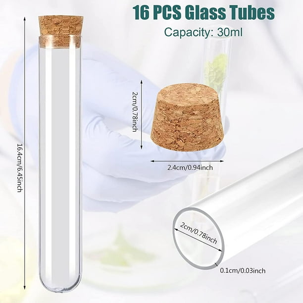Tubes à essai en verre avec bouchon en liège VIDE - tubes 4 pièces