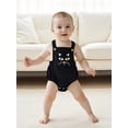 thumbnail image 4 of BemeyourBBs Baby Sleeveless Romper Black Cat/Ghost/Ghost Face Embroidery Jumpsuit, 4 of 8
