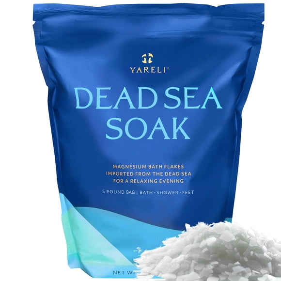 Bath & Foot Soak YARELI Sal de baño de magnesio del Mar Muerto, 2,27 kg