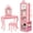 Pink, variant on Furnibear Princess Vanity Multi-Drawer Makeup Table for Kids, Pink