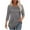 Gray, variant on Women's Casual T-shirts with Pleats 3/4 Length Summer Fall Tops Solid Color Crew Neck Soft Poly-Cotton Tees (XL, White)