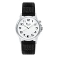thumbnail image 2 of Bandini Mens Glow Watch - 2 Piece Nylon Band - 38mm Analog Men's Easy to Read Wrist Watch with Light, Light Up Watches, Quartz, White Dial, Big Numbers, Glow in the Dark Hands - Silver Tone / Black, 2 of 6