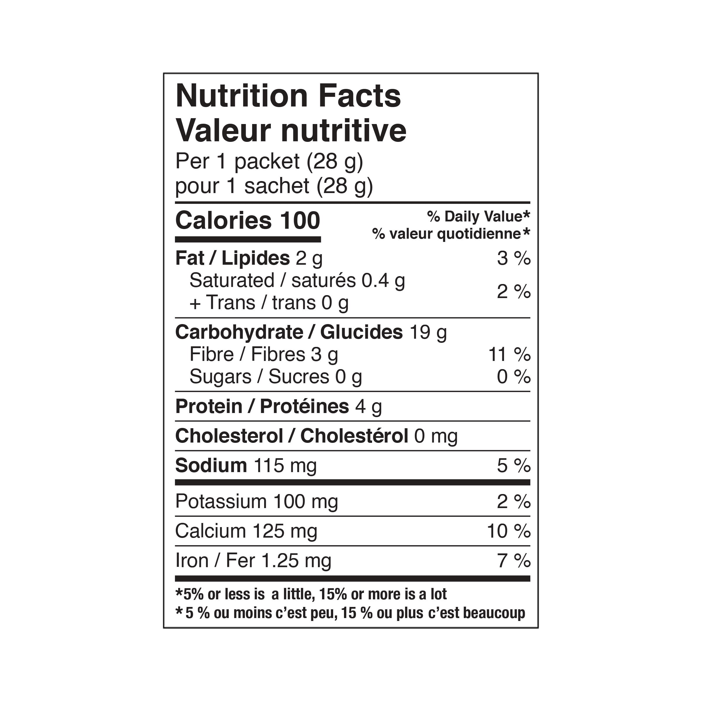 Gruau instantané nature Great Value 10 sachets