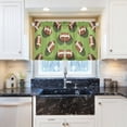 thumbnail image 5 of Yayeee Kitchen Curtains Tier Pair Light Filtering 27"x24" Rod Pocket Short Cafe Window Panel, Game Day Footballs, 5 of 7