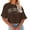 Brown, variant on Dellytop Women Half Sleeve Drop Shoulder Striped Basic Crop Tops