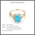 thumbnail image 5 of Gem Stone King 1.88 Ct Green Turquoise White Created Sapphire 18K Yellow Gold Plated Silver Ring (Size 8), 5 of 5