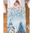 thumbnail image 4 of Christmas Gnome Throw Blankets, Winter Merry Christmas Tree Balls Soft Fleece Blanket Decorative for Home Sofa Couch Chair Living Bedroom,30x40 Inches, Blue, 4 of 6
