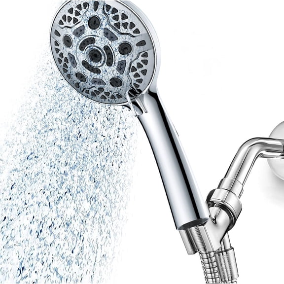 Chrome Detachable Showerhead Set, Professional Shower Head, with Stainless Steel Hose, Drop-Resistant and Durable, Suitable for Adults and Children