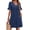 Navyblue, variant on TEMOFON Summer Dresses for Women Ruffle Short Sleeve V Neck Casual T Shirts Dresses with Pockets Sundress