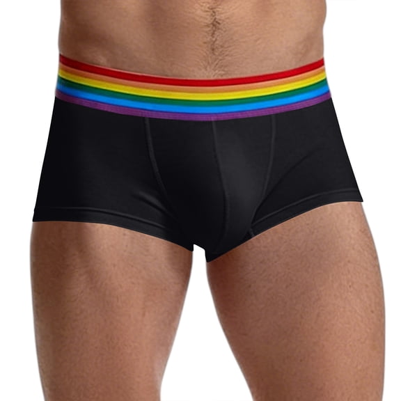 Domuza Mens Boxer Briefs Multiple Colors Underwear for Men Soft Breathable Trunk Soft Comfortable Underwear Black 2XL